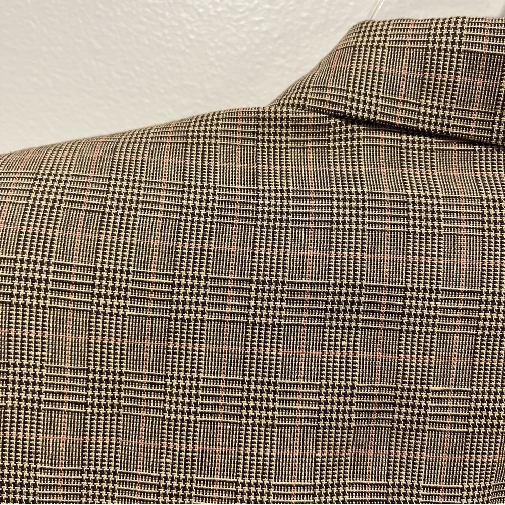 Talbots Petites Brown Houndstooth Linen/Rayon Blazer, Women's Size 10P, Neutral - Picture 7 of 11
